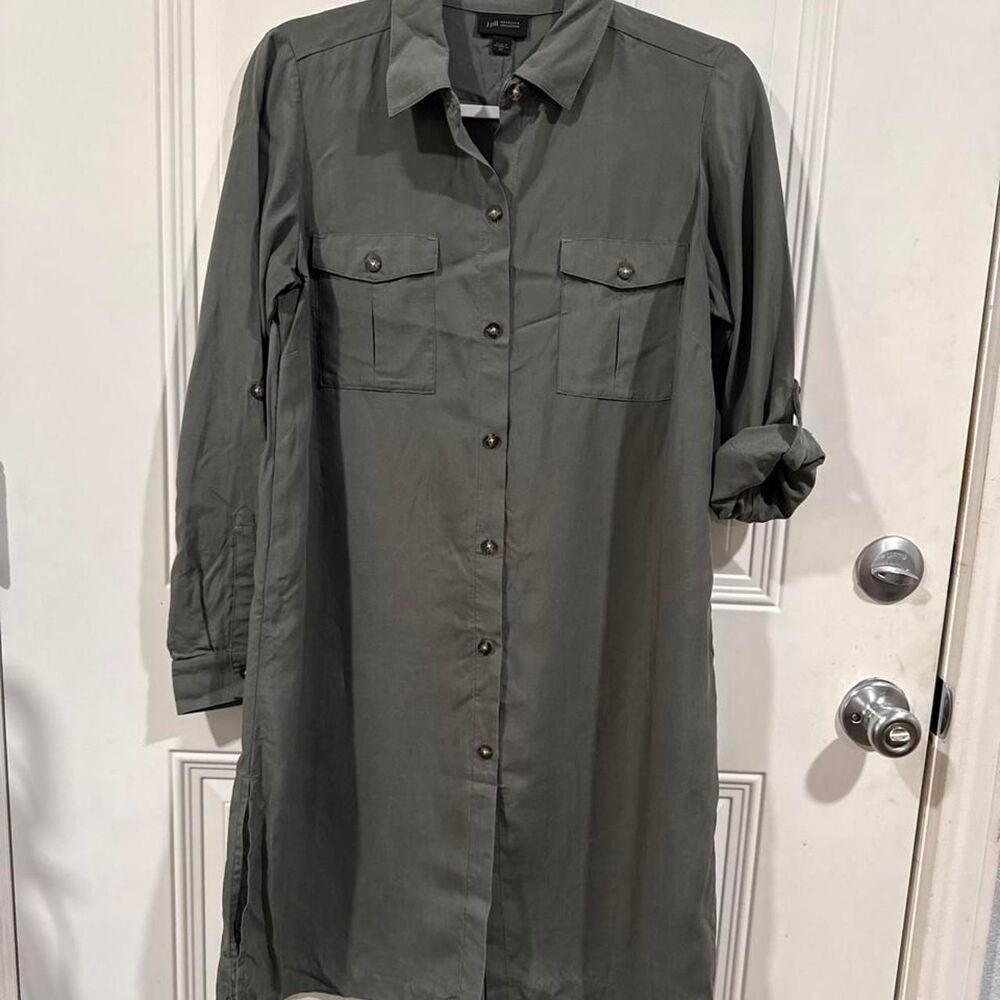 J-jill Women's Khaki and Green Dress